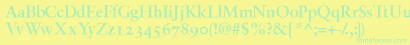 GaramondrepriseossskBold Font – Green Fonts on Yellow Background