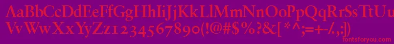 GaramondrepriseossskBold Font – Red Fonts on Purple Background