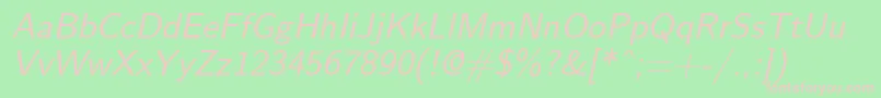 NovaOblique Font – Pink Fonts on Green Background