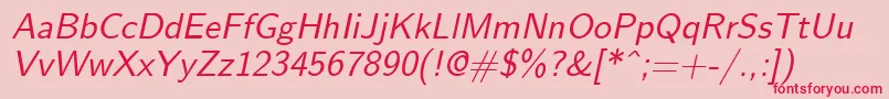 NovaOblique Font – Red Fonts on Pink Background