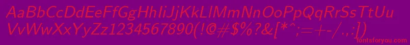 NovaOblique Font – Red Fonts on Purple Background