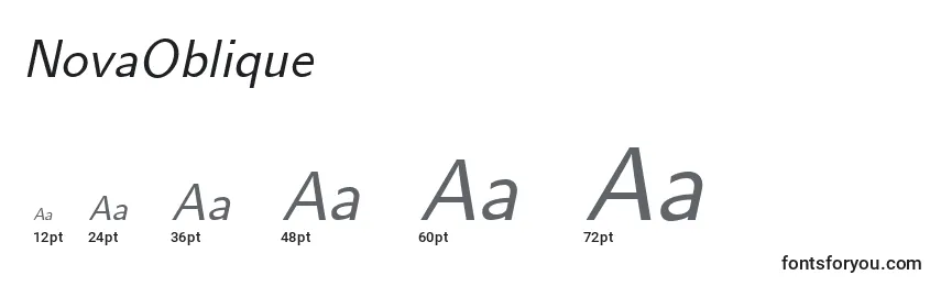 Размеры шрифта NovaOblique