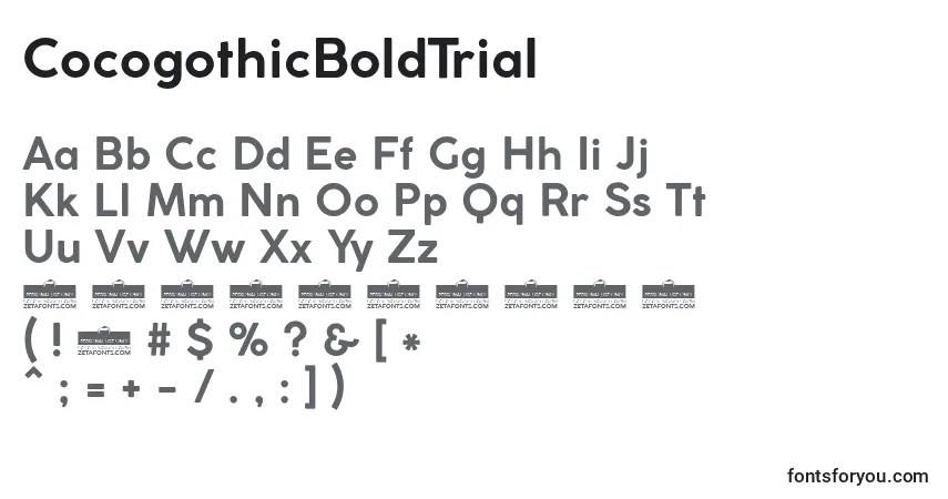 CocogothicBoldTrial-fontti – aakkoset, numerot, erikoismerkit