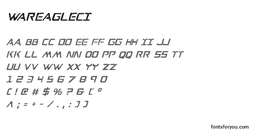 Wareagleciフォント–アルファベット、数字、特殊文字