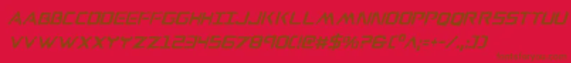 Wareagleci-Schriftart – Braune Schriften auf rotem Hintergrund