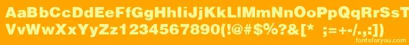 Weitere Informationen zur Ennis-Schriftart Ennis-Schriftart – Gelbe Schriften auf orangefarbenem Hintergrund