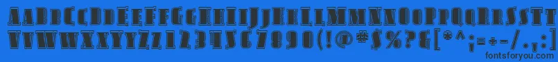 AvondaleScInline-Schriftart – Schwarze Schriften auf blauem Hintergrund