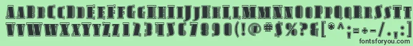 AvondaleScInline Font – Black Fonts on Green Background