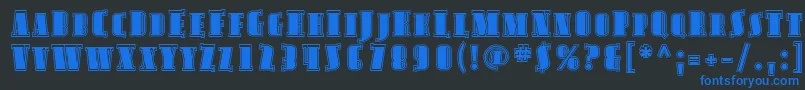 AvondaleScInline Font – Blue Fonts on Black Background