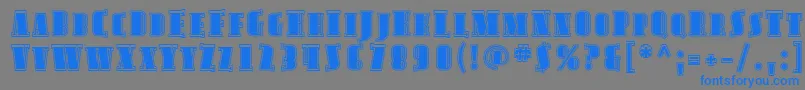 AvondaleScInline Font – Blue Fonts on Gray Background