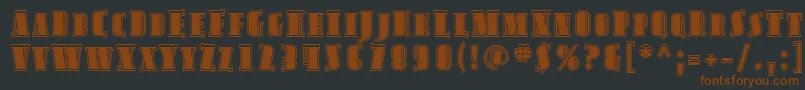 AvondaleScInline Font – Brown Fonts on Black Background