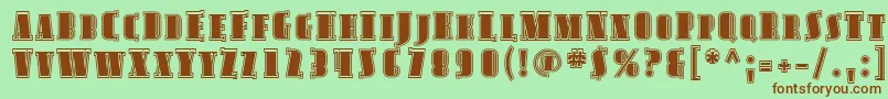 AvondaleScInline Font – Brown Fonts on Green Background