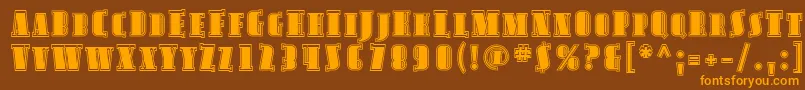 AvondaleScInline Font – Orange Fonts on Brown Background