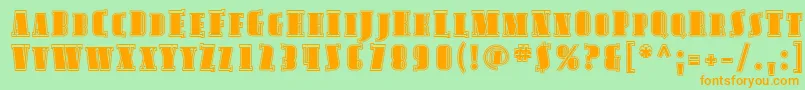 AvondaleScInline Font – Orange Fonts on Green Background