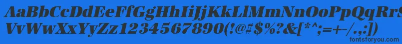 UrwantiquatultbolnarOblique Font – Black Fonts on Blue Background