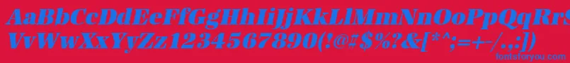 UrwantiquatultbolnarOblique Font – Blue Fonts on Red Background