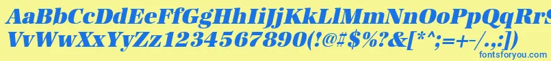 UrwantiquatultbolnarOblique Font – Blue Fonts on Yellow Background