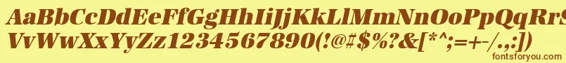 UrwantiquatultbolnarOblique Font – Brown Fonts on Yellow Background