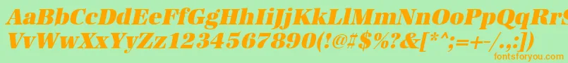 UrwantiquatultbolnarOblique Font – Orange Fonts on Green Background