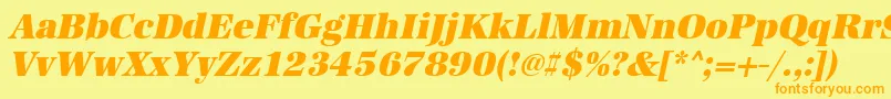 Police UrwantiquatultbolnarOblique – polices orange sur fond jaune