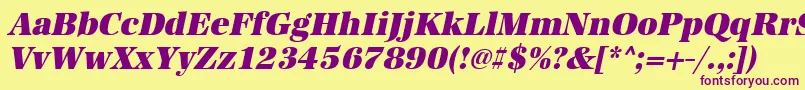 UrwantiquatultbolnarOblique Font – Purple Fonts on Yellow Background