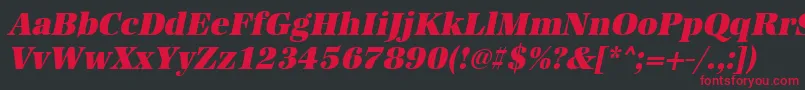 UrwantiquatultbolnarOblique Font – Red Fonts on Black Background