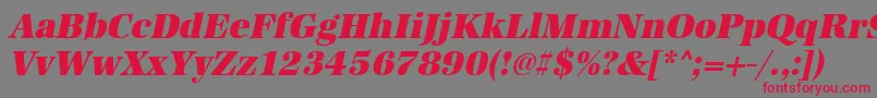 UrwantiquatultbolnarOblique Font – Red Fonts on Gray Background