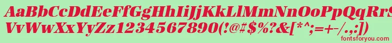 UrwantiquatultbolnarOblique Font – Red Fonts on Green Background