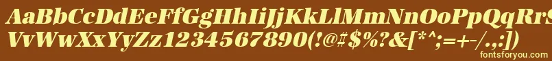 UrwantiquatultbolnarOblique Font – Yellow Fonts on Brown Background