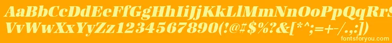 UrwantiquatultbolnarOblique Font – Yellow Fonts on Orange Background