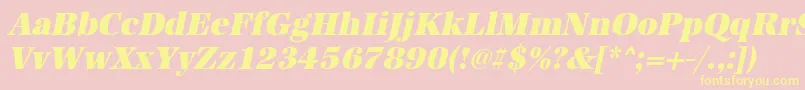 UrwantiquatultbolnarOblique Font – Yellow Fonts on Pink Background