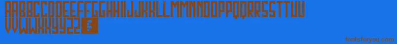 フォントNorthwest – 茶色の文字が青い背景にあります。