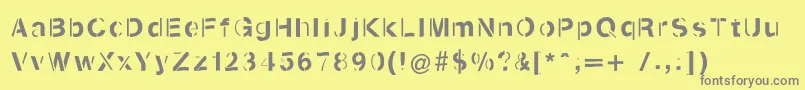 Подробнее о шрифте Kenzotiquaswinging Шрифт Kenzotiquaswinging – серые шрифты на жёлтом фоне
