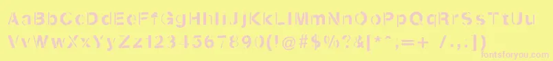 Kenzotiquaswinging Font – Pink Fonts on Yellow Background