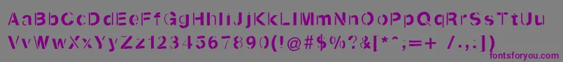 Шрифт Kenzotiquaswinging – фиолетовые шрифты на сером фоне
