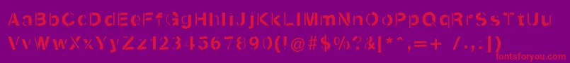 Kenzotiquaswinging Font – Red Fonts on Purple Background