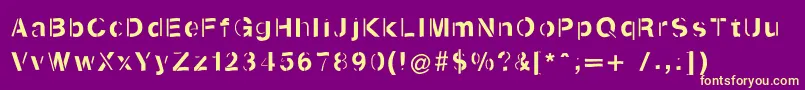 Kenzotiquaswinging Font – Yellow Fonts on Purple Background