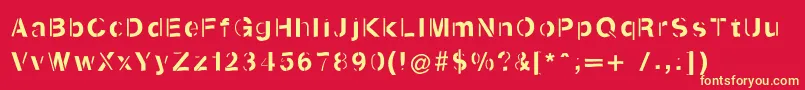 Kenzotiquaswinging Font – Yellow Fonts on Red Background