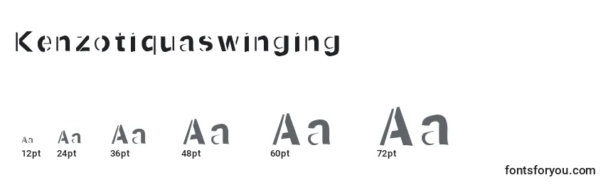 Kenzotiquaswinging Font Sizes