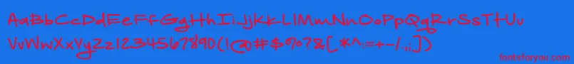 AnotherBirdhouseLight Font – Red Fonts on Blue Background