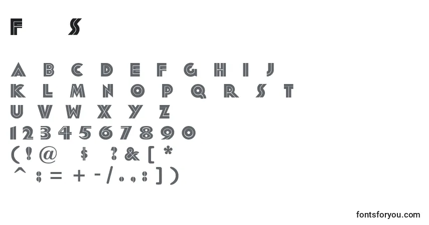 Czcionka FortySecondstreet – alfabet, cyfry, specjalne znaki