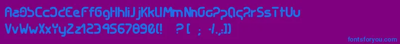 フォントSwishRegular – 紫色の背景に青い文字
