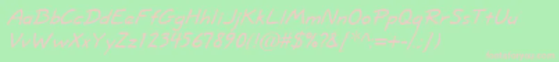 ShortHandItalic Font – Pink Fonts on Green Background