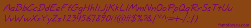 ShortHandItalic Font – Purple Fonts on Brown Background