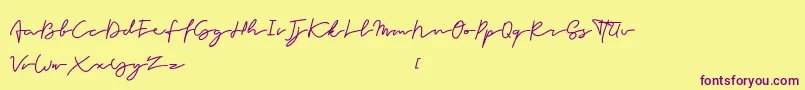 Forever Font – Purple Fonts on Yellow Background