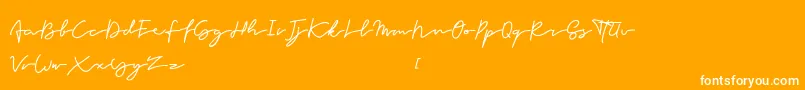 Forever-Schriftart – Weiße Schriften auf orangefarbenem Hintergrund