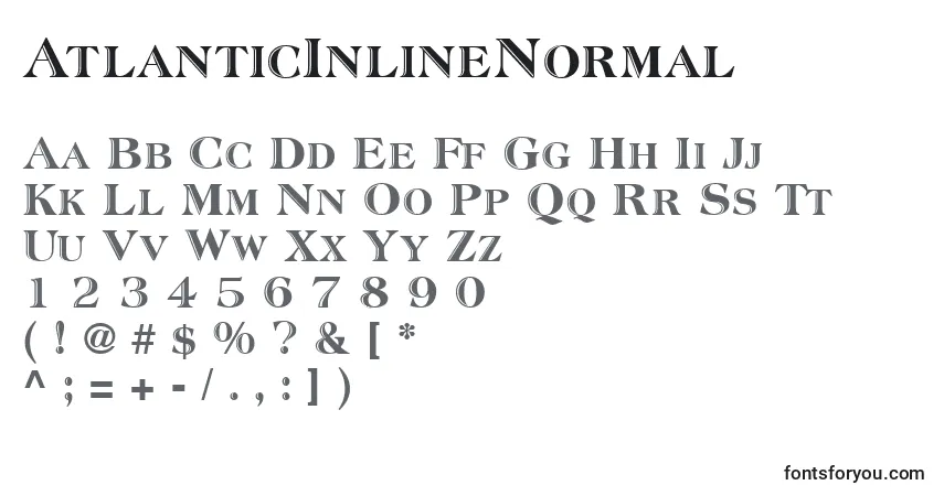 A fonte AtlanticInlineNormal – alfabeto, números, caracteres especiais