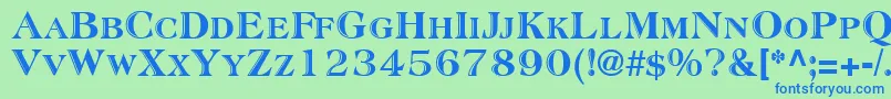 AtlanticInlineNormal Font – Blue Fonts on Green Background