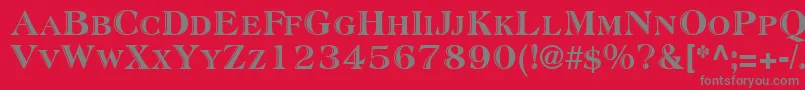 AtlanticInlineNormal-Schriftart – Graue Schriften auf rotem Hintergrund