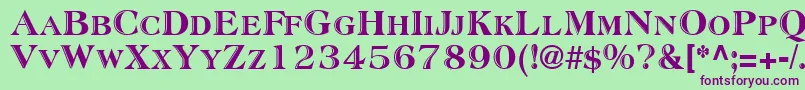 AtlanticInlineNormal Font – Purple Fonts on Green Background